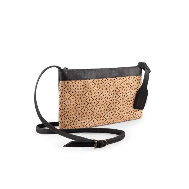 Shoulder bag  / Sustainable Cork Leather Fabric / Black