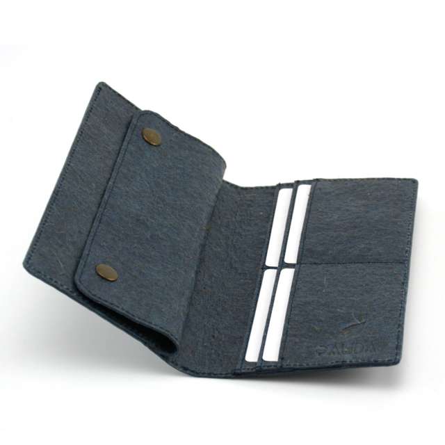 Coconut Leather Wallet for Women -  Indigo