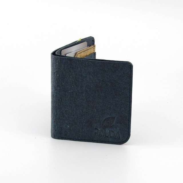 Coconut Leather BiFold Card Wallet - Indigo + Natural 