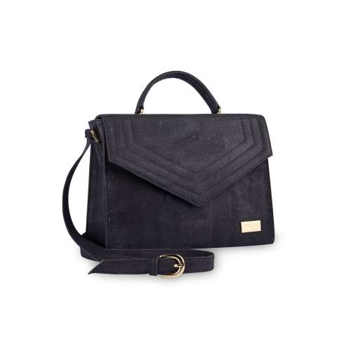 Cork Leather shoulder bag - Black