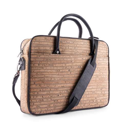 Laptop Bag 15" / Sustainable Cork Leather Fabric / Natural