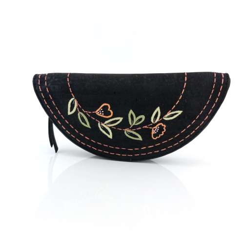 D Pouch Cork Leather | Shell work Black Cork