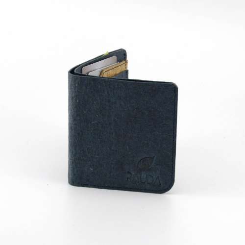 Coconut Leather BiFold Card Wallet - Indigo + Natural 
