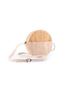 Round Cork Leather Bag - White Laces