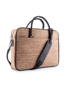 Laptop Bag 15" / Sustainable Cork Leather Fabric / Natural