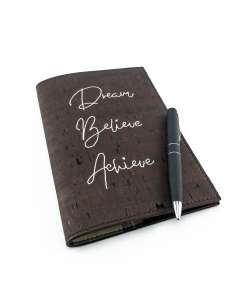 Cork Leather Notebook - Dream Believe Achieve