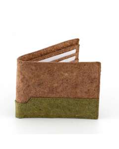 Coconut Leather BiFold Wallet - Leafy Green + Natural