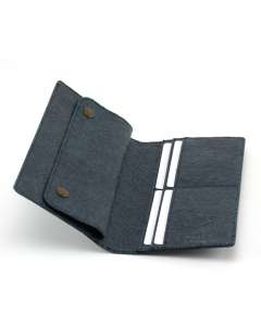 Coconut Leather Wallet for Women -  Indigo