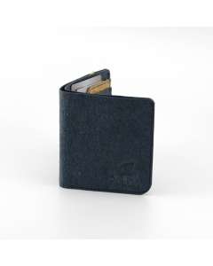 Coconut Leather BiFold Card Wallet - Indigo + Natural 